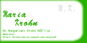 maria krohn business card